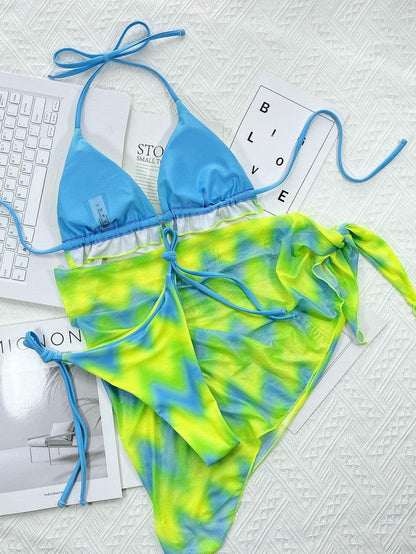 Cheky - Bikini Tie Dye Swimsuit Bikini New Swimsuit Ladies Split Swimwear