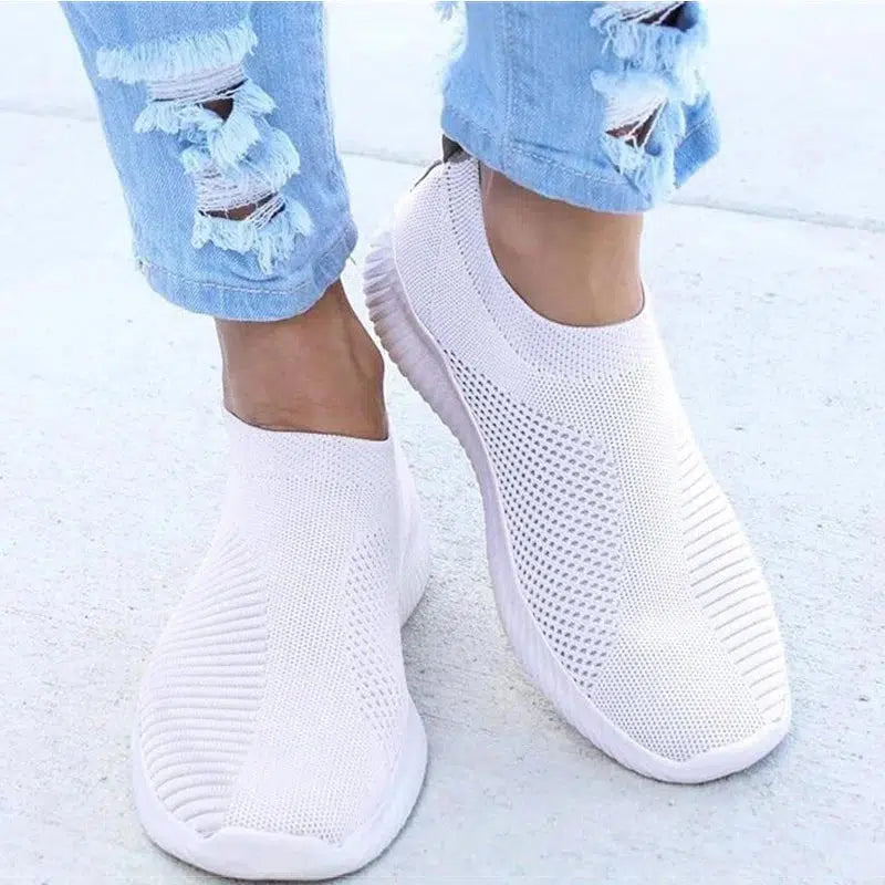 Cheky - Women Flat Slip on White Shoes Woman Lightweight White Sneakers Summer Autumn Casual Chaussures Femme Basket Flats Shoes