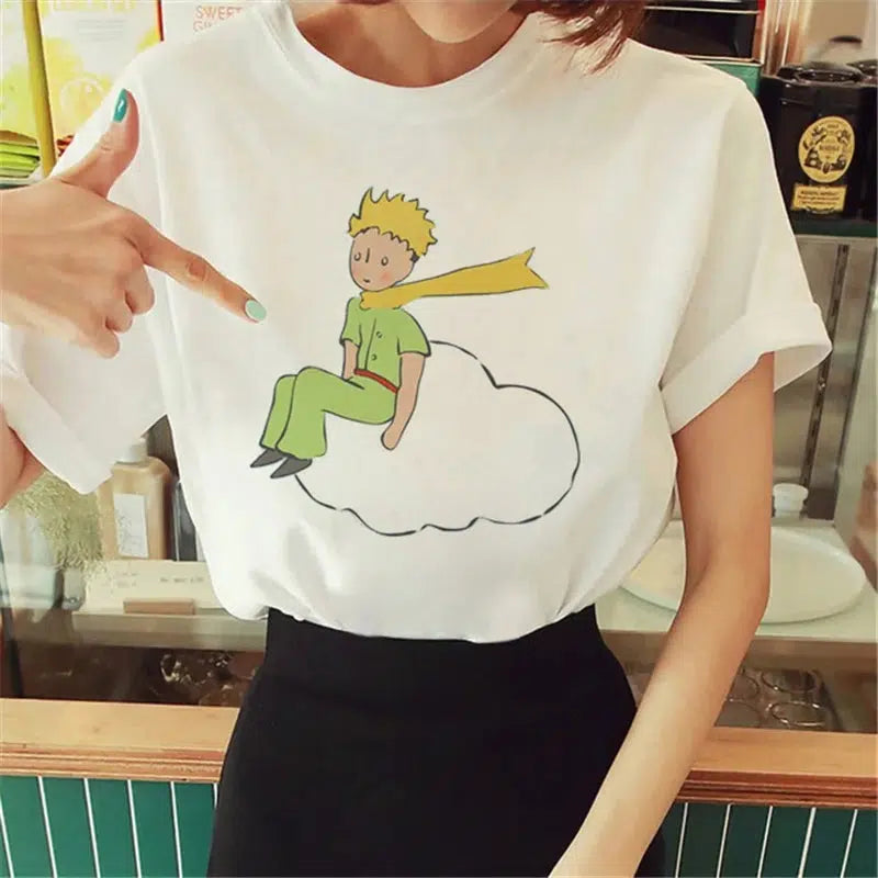 Cheky - Hot Spring Summer Little Prince Graphic Women's T-Shirt Little Prince Graphic Tees Vouge Shirts For women O-Neck Short Sleeve