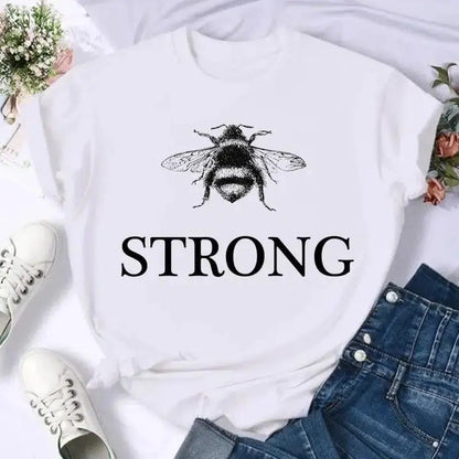 Cheky - Short Sleeve Butterfly Bow Sweet Flower Fashion Summer Women Print T Shirt Female Casual Top Tshirts Cartoon Graphic Tee T-Shirt