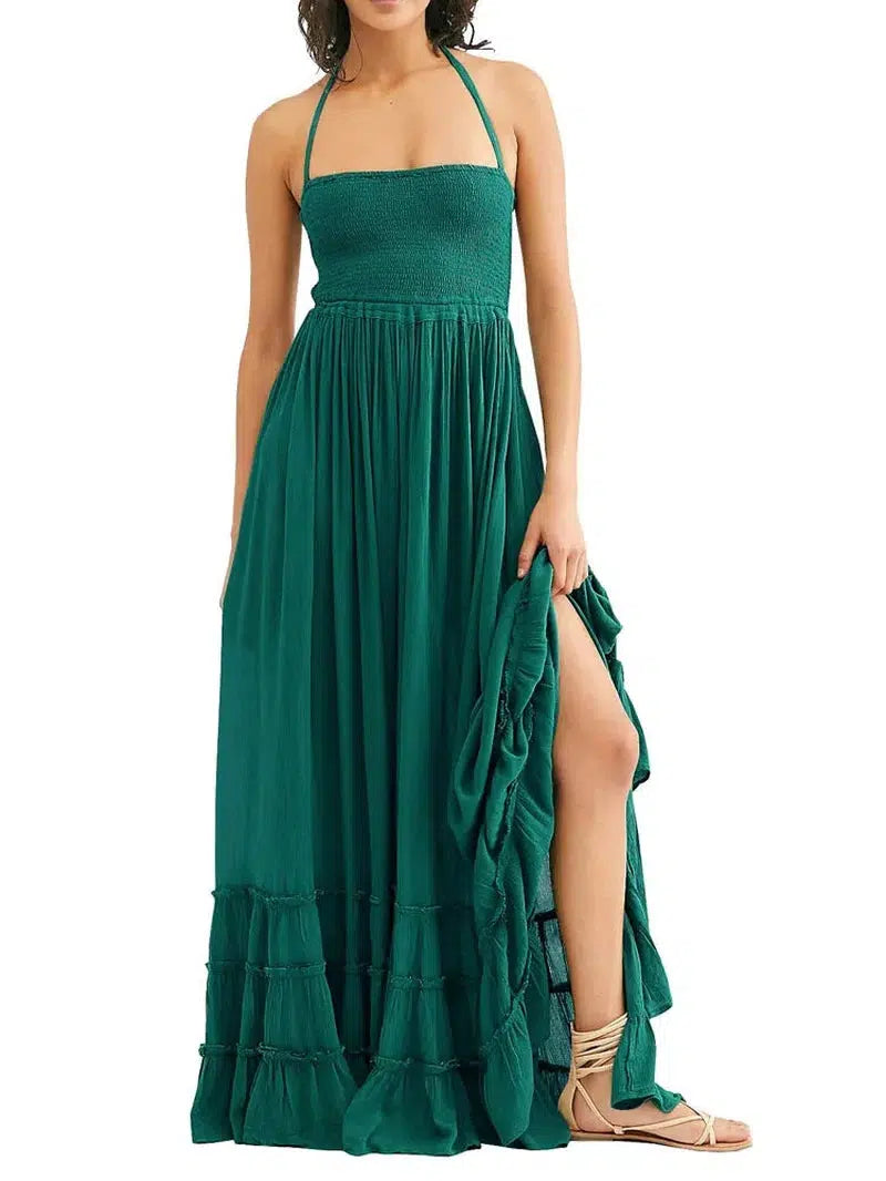 Cheky - BellFlower Bohemian Ankle-Length Dress - A Summer Staple with Effortless Elegance!