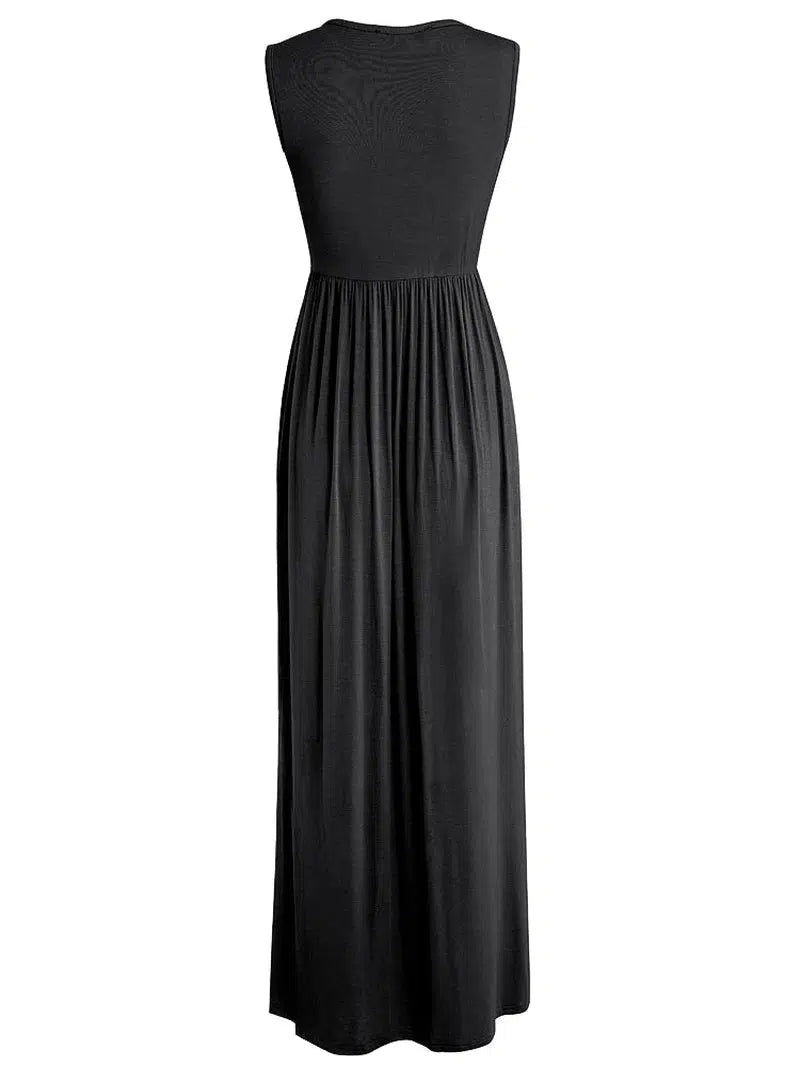 Cheky - Casual Dresses V-neck Maxi Long Flare