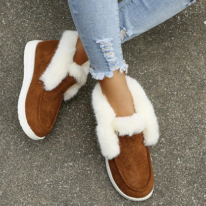 Cheky - Snow Boots Warm Winter Shoes Plush Fur Ankle Boots Women