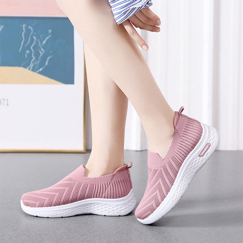 Cheky - Casual Mesh Shoes Sock Slip On Flat Shoes For Women Sneakers Casual Soft Sole Walking Sports Shoe