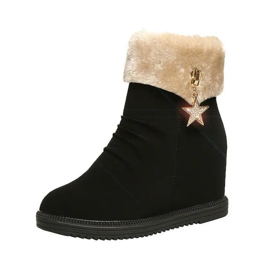 Cheky - All-match cotton shoes women boots slope with snow boots