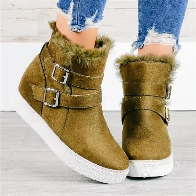 Cheky - Flat Short Boots Women Fashion Casual