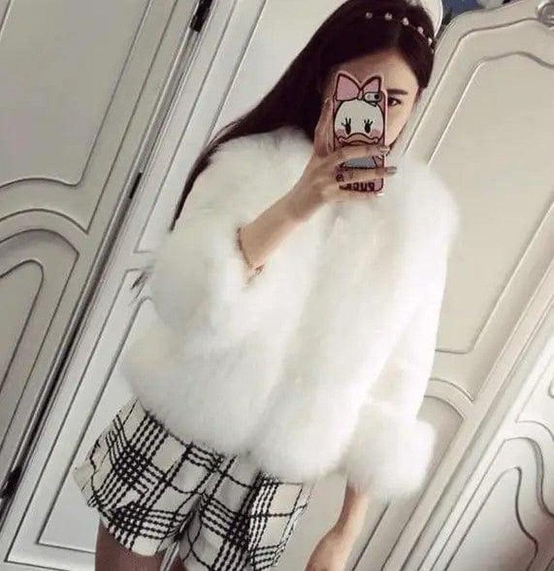 Cheky - High imitation fox lazy rabbit fur coat fur coat rabbit fur