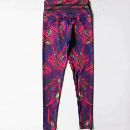 Cheky - Leaf print fitness yoga pants