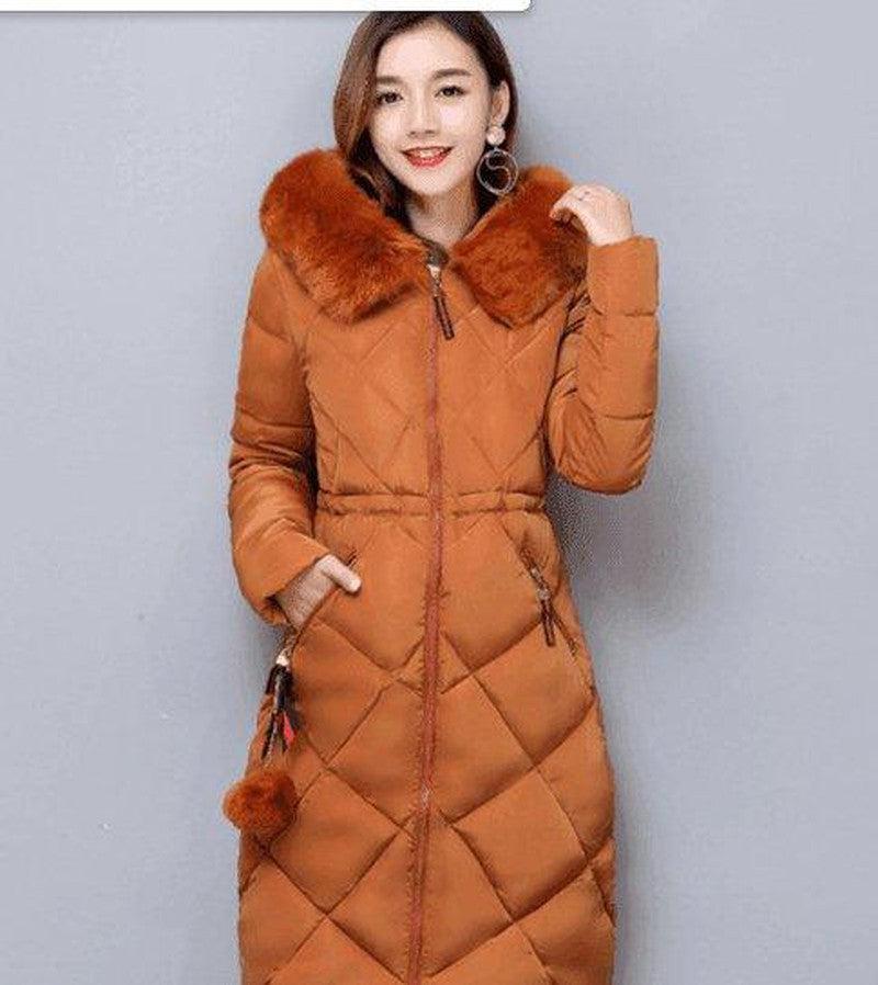 Cheky - Long hooded padded down coat coat women