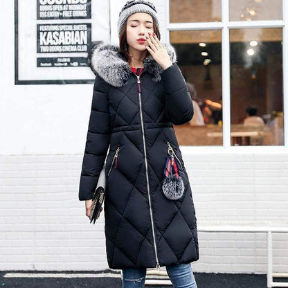 Cheky - Long hooded padded down coat coat women