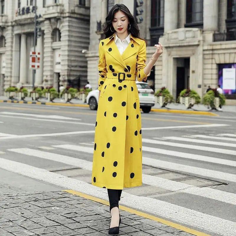 Cheky - New Korean Style Popular Over-the-knee Temperament Coat Coat