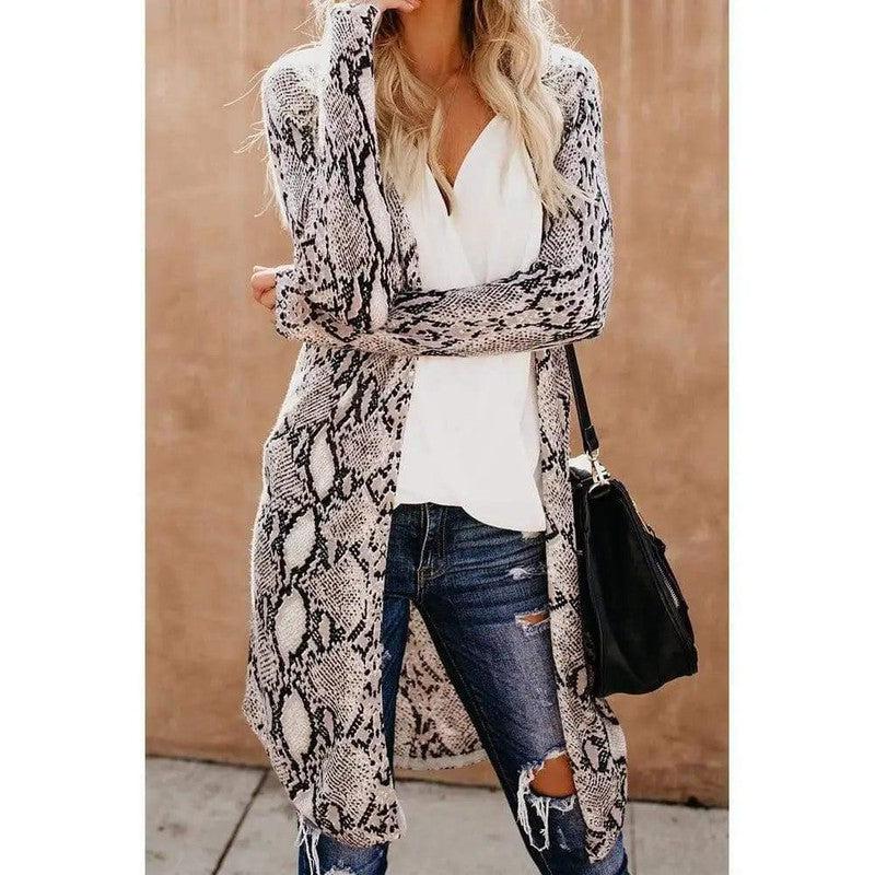 Cheky - New Streetwear Women Long Sleeve Cardigan Leopard Kimono