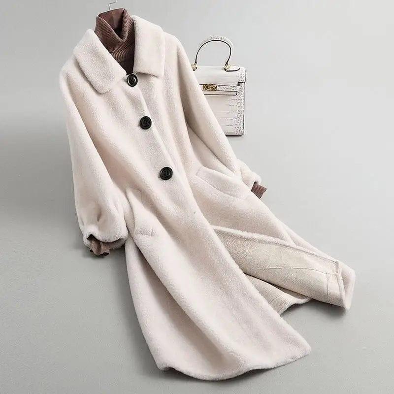 Cheky - New style sheep shearing coat women loose fur coat