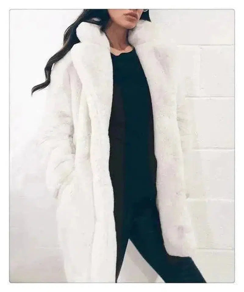 Cheky - Rabbit fur faux fur coat