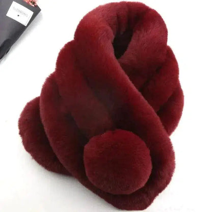 Cheky - Rabbit Fur Scarf Female Winter Korean