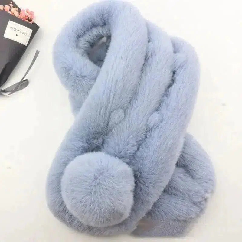 Cheky - Rabbit Fur Scarf Female Winter Korean