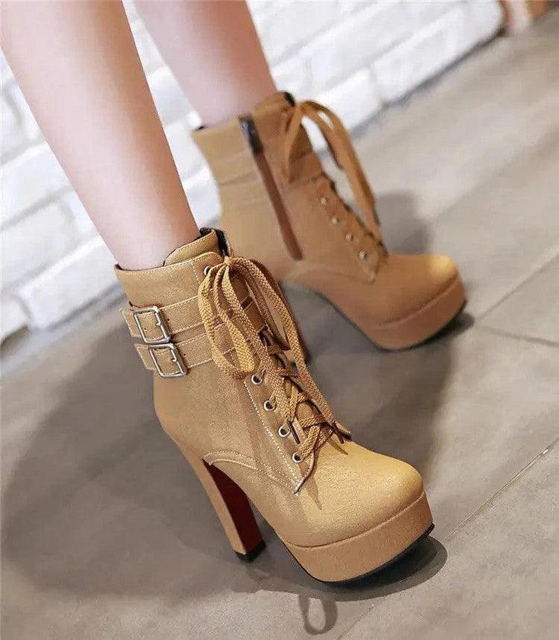 Cheky - Ultra-heeled chunky heel women boots