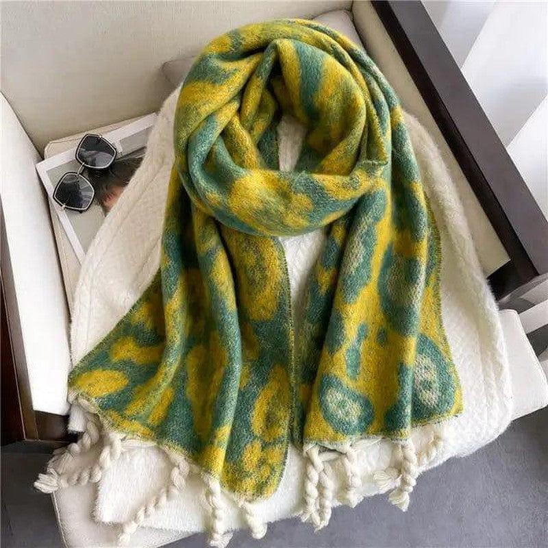 Cheky - Winter Scarf Women Cashmere Warm Pashmina Solid Female Scarv