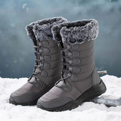 Cheky - Winter Snow Boots Lace-up Platform Boots Fuzzy Shoes Women